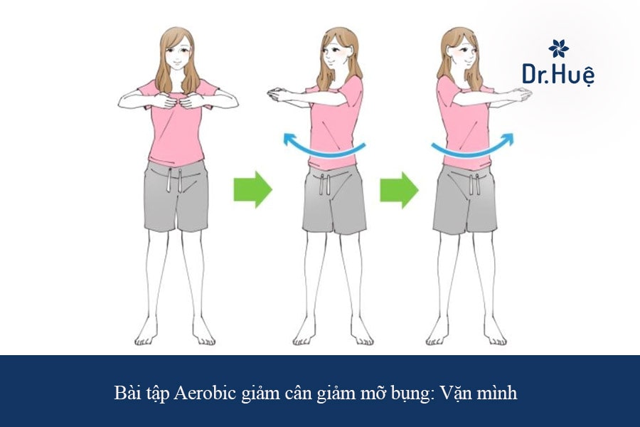 Bài tập Aerobic giảm cân giảm mỡ bụng: Vặn mình