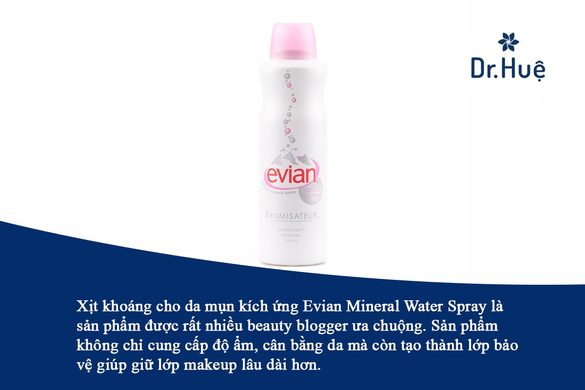 Xịt khoáng cho da mụn kích ứng Evian Mineral Water Spray