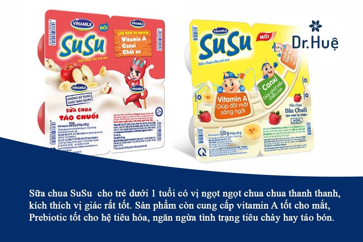 Vinamilk SuSu sữa chua an toàn cho bé dưới 1 tuổi