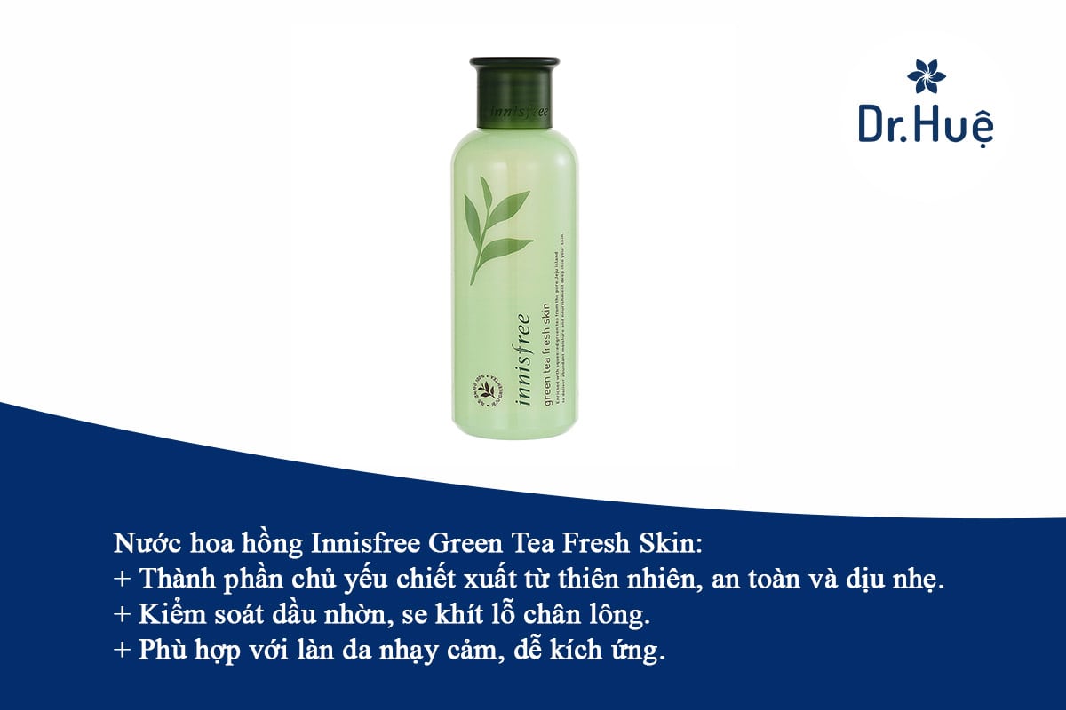 Innisfree Green Tea Fresh Skin - Nước hoa hồng nhẹ dịu cho da mụn