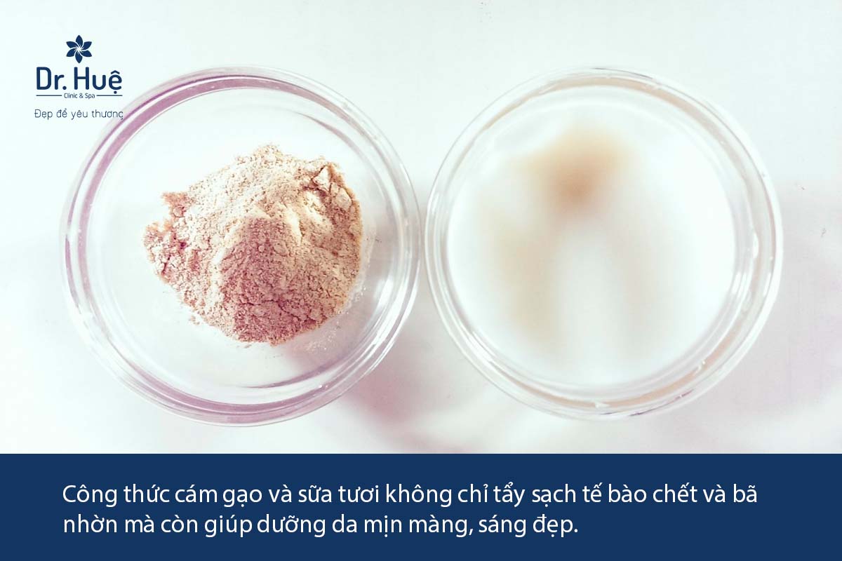 Cách rẩy tế bào chết da mặt đơn giản bằng cám gạo và sữa tươi tại nhà