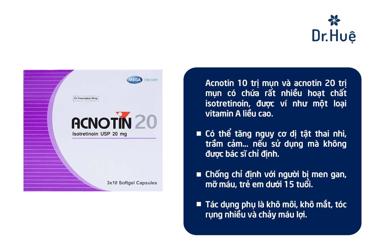 Thuốc trị mụn Acnotin 10 và 20
